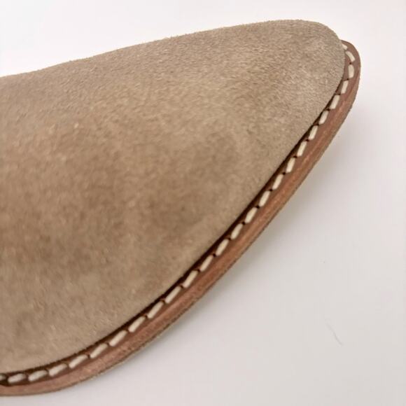 Sigerson Morrison Taupe Suede Leather Pointed Toe ankle Block Heel Boots Sz 7.5 - Picture 7 of 10